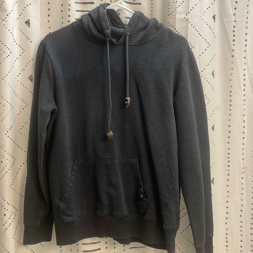 Slightly worn Ten Tree women’s hoodie. Black and navy blue, size L